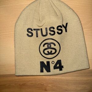 Stussy Beige Knit Skullcak Beanie